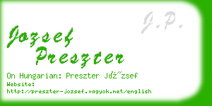 jozsef preszter business card